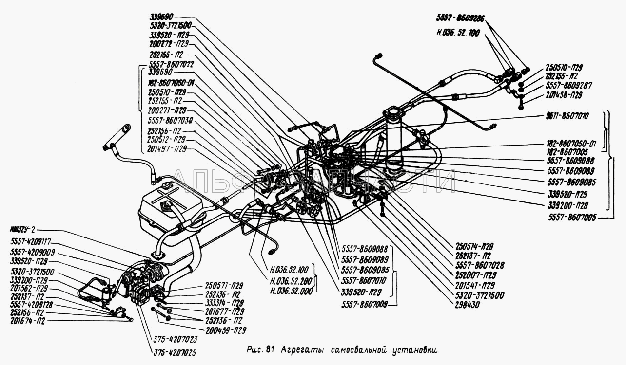 Агрегаты самосвальной установки (339520-П29 Угольник М10х1 К1/8