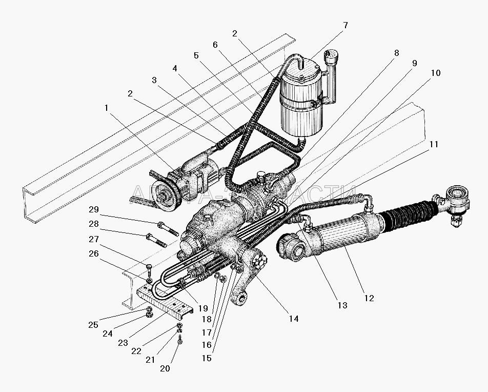 Рулевое управление (201497-П29 Болт М10-6gх25) 