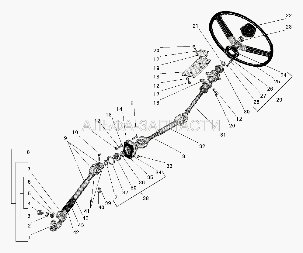 Колесо и вал рулевого управления  