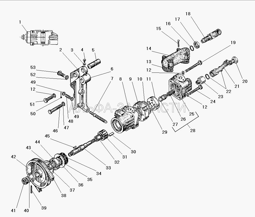 Насос гидроусилителя руля (200323-П29 Болт М10-6gх70) 