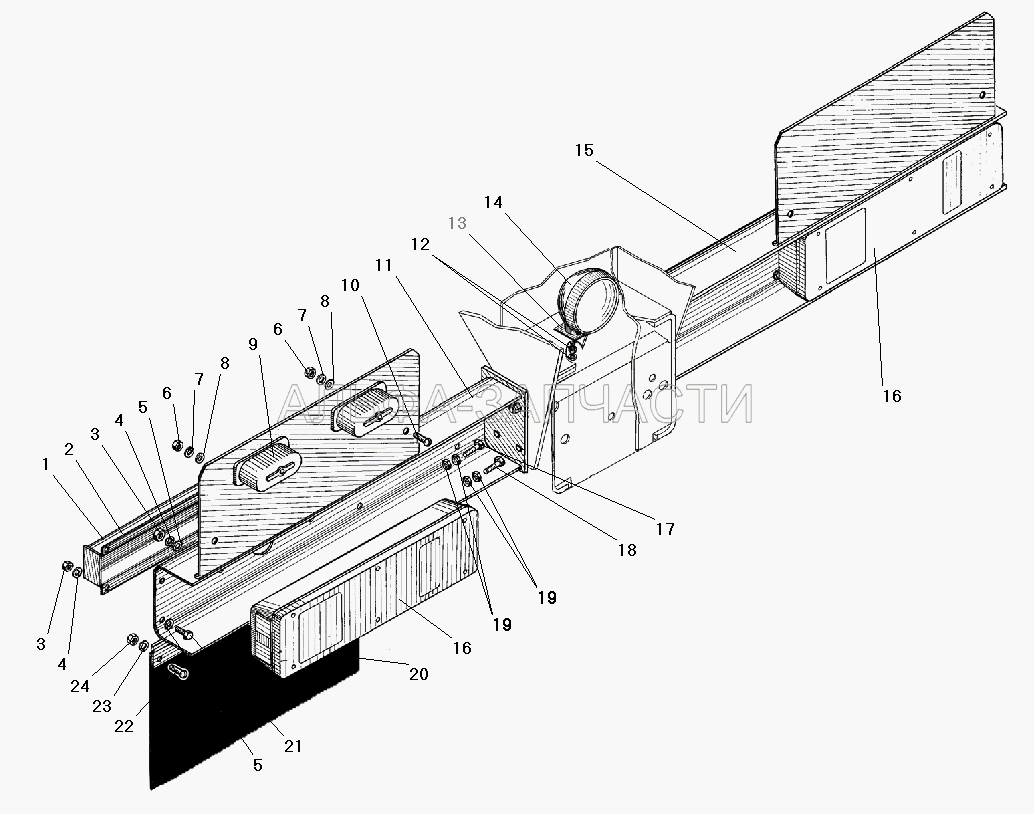 Установка задних осветительных приборов (252004-П29 Шайба 6) 