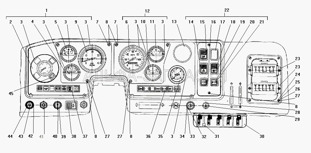 Панель приборов (П147-3709000-07.09 Переключатель стеклоочистителя) 