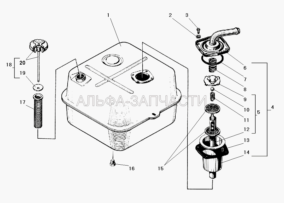 Масляный бак, фильтры и сапун (5511-8608310 Фильтр масляного бака) 