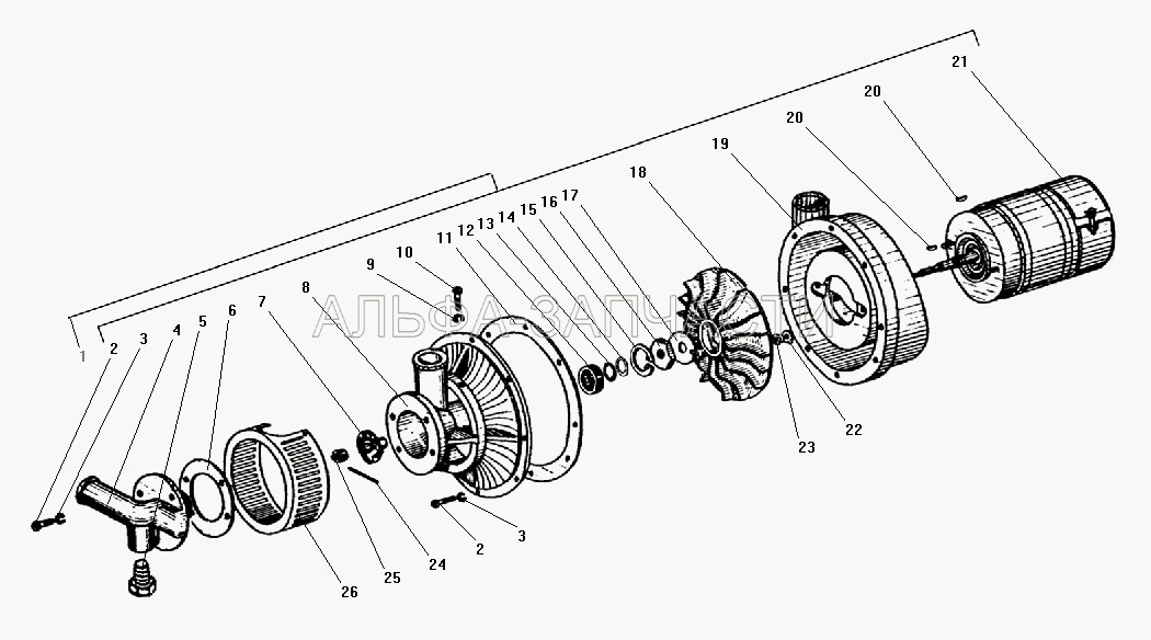 Нагнетатель насосного агрегата (ПЖД30-1015240 Сальник) 