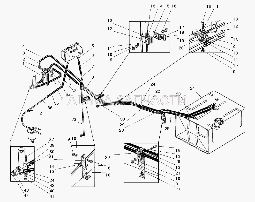Трубопроводы и шланги системы питания (4320-1104134 Болт топливопроводный длиной 30 мм) 