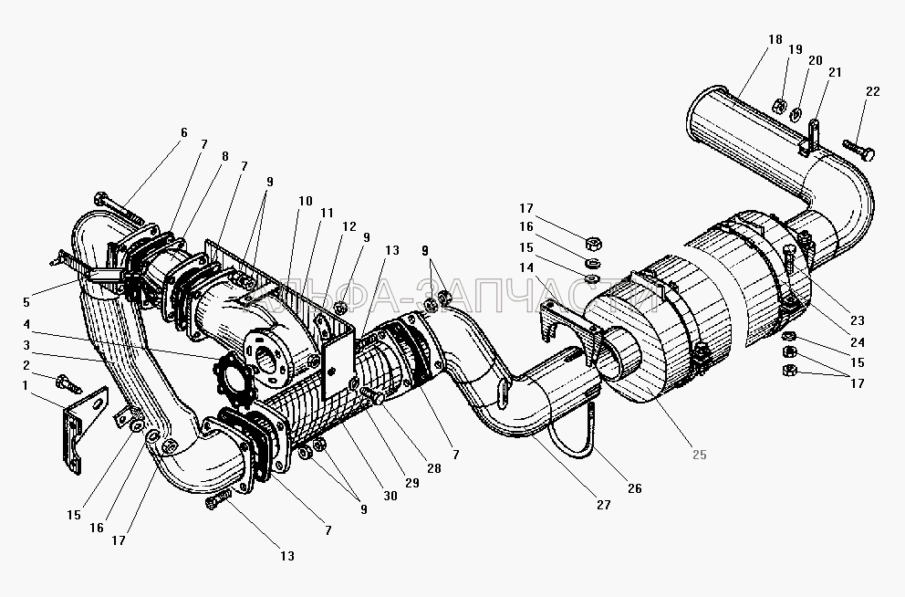 Система выпуска газов (252135-П2 Шайба 8 пружинная) 