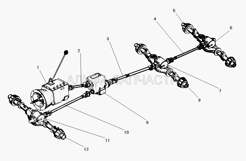 Карданная передача (4320-2300010-21 Мост передний в сборе) 