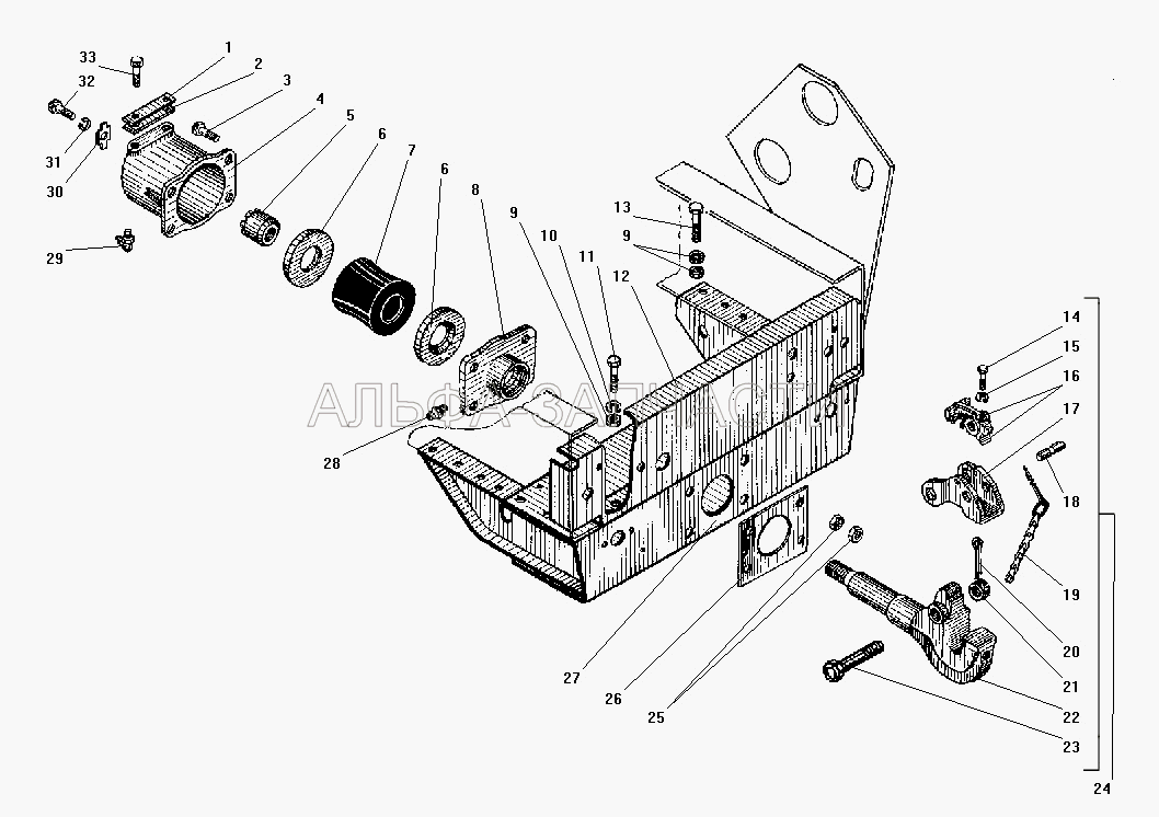 Буксирный прибор для автомобиля 55571-40 (264020-П29 Масленка 1.3) 