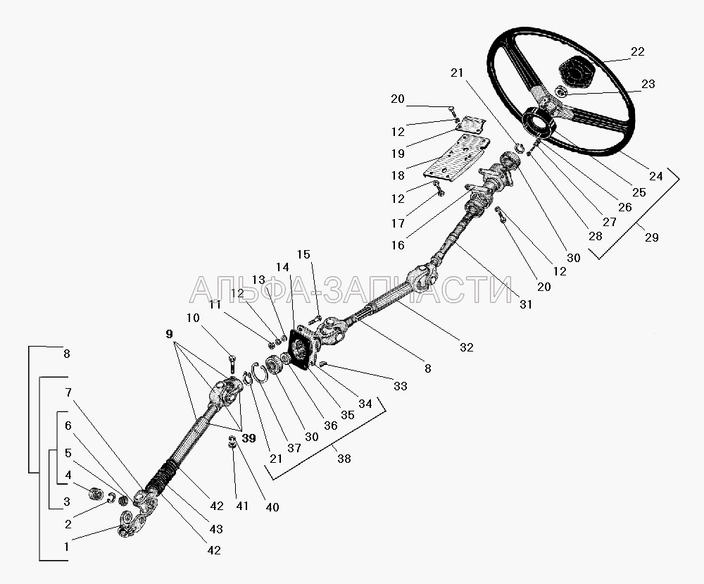 Колесо и вал рулевого управления  