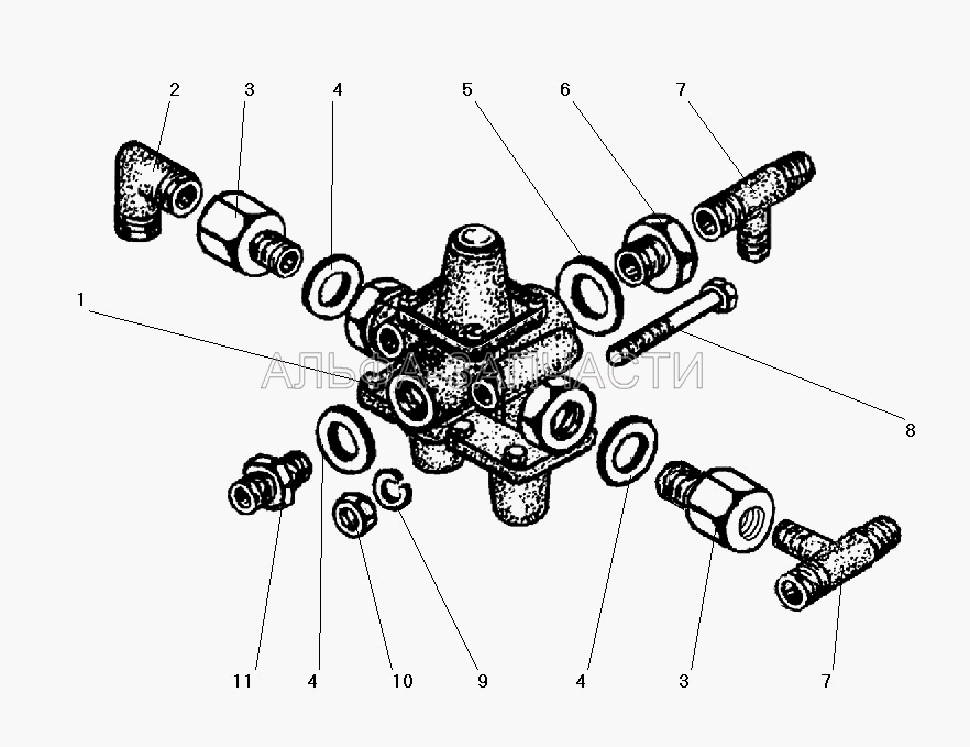 Установка тройного защитного клапана (250510-П29 Гайка М8-6Н) 