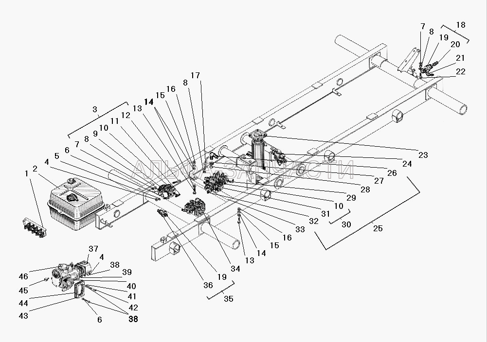 Агрегаты самосвальной установки (252007-П29 Шайба 12) 