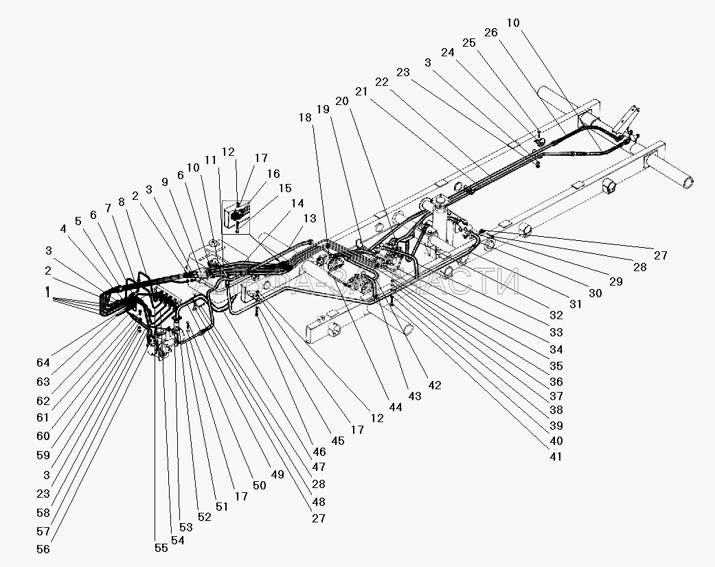 Трубопроводы и шланги самосвальной установки (250513-П29 Гайка М10х1-6Н) 