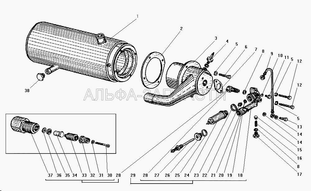 Котел предпускового подогревателя (ПЖД30-1015610-10 Форсунка в сборе) 