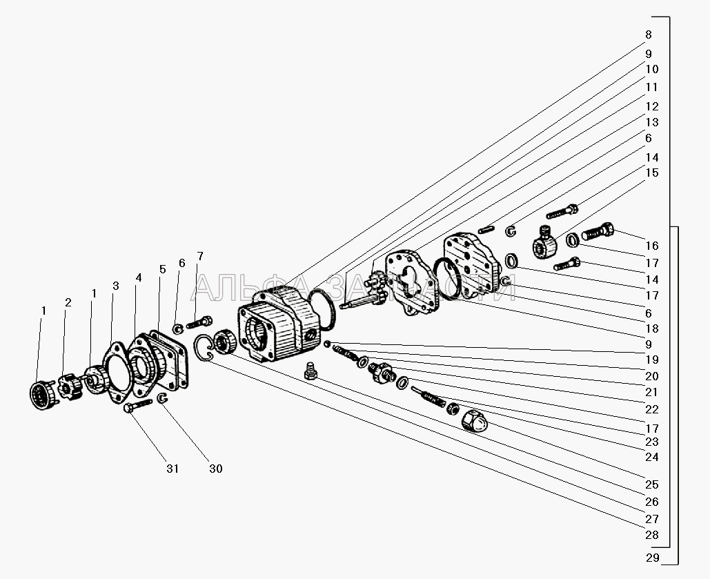 Топливный насос насосного агрегата (ПЖД30-1015258 Сальник) 