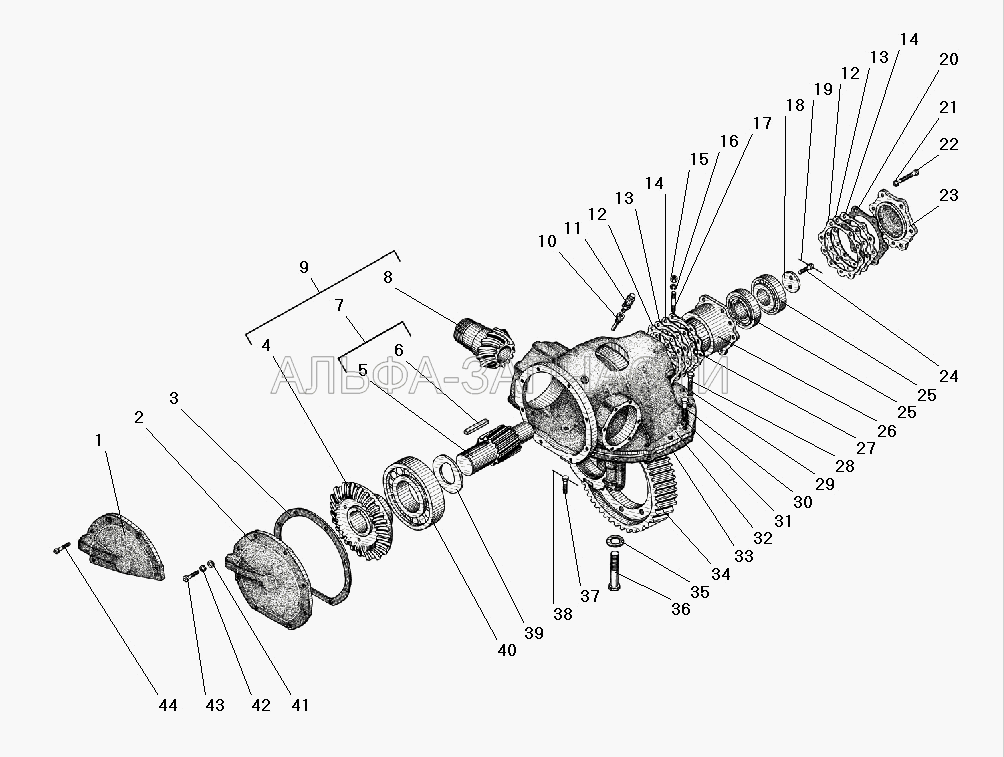 Редуктор главной передачи (252139-П2 Шайба 16) 