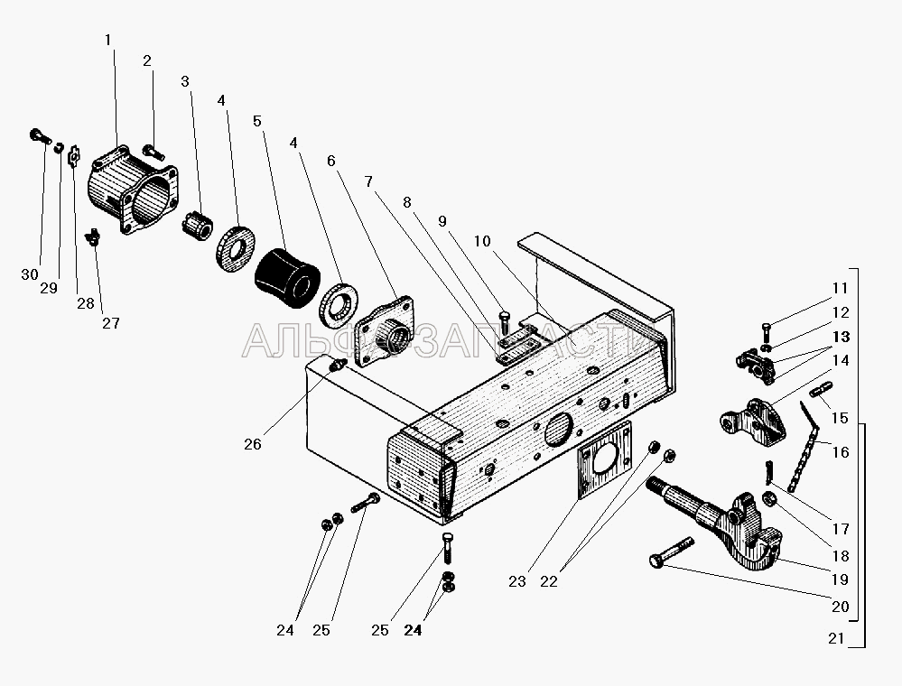 Буксирный прибор (201460-П29 Болт М8-6gх30) 