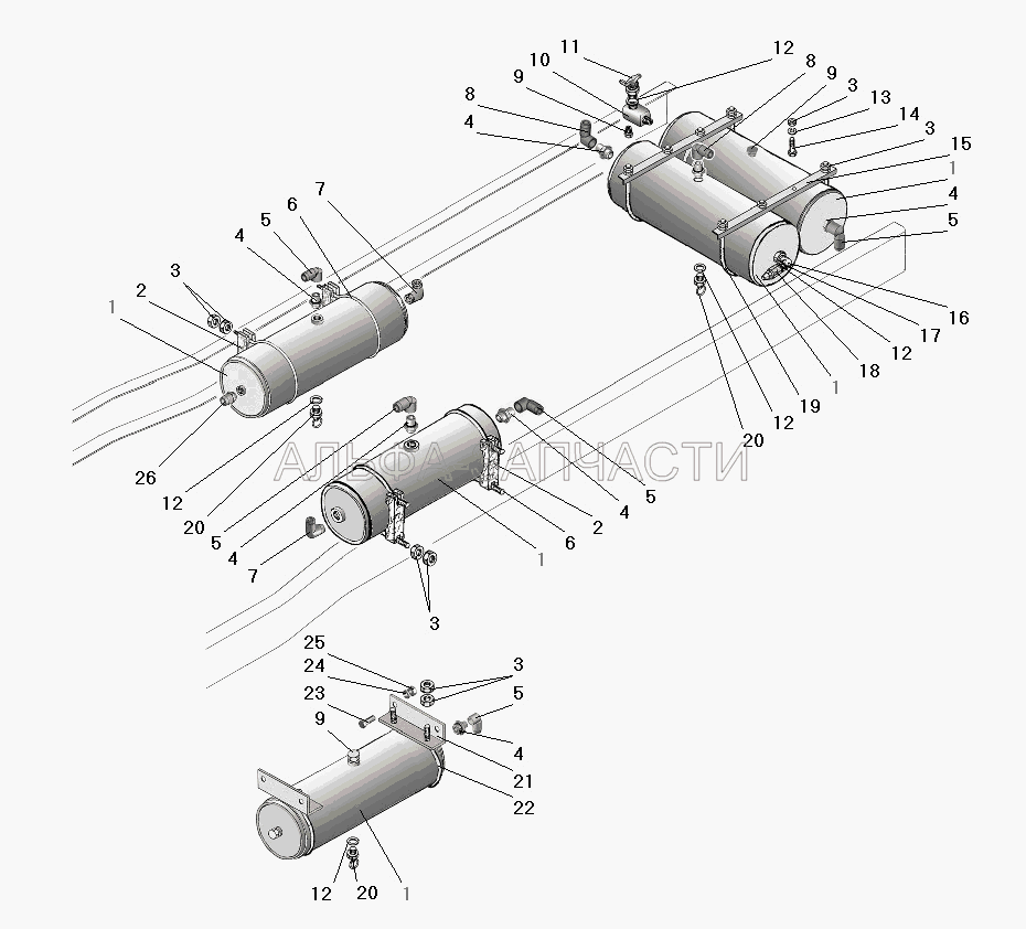 Установка воздушных баллонов (252039 Шайба 10) 