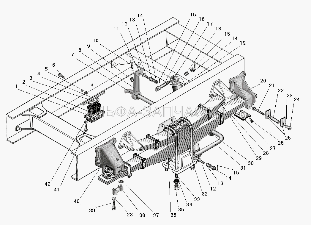 Задняя подвеска (375-2912624-01 Буфер задней подвески) 