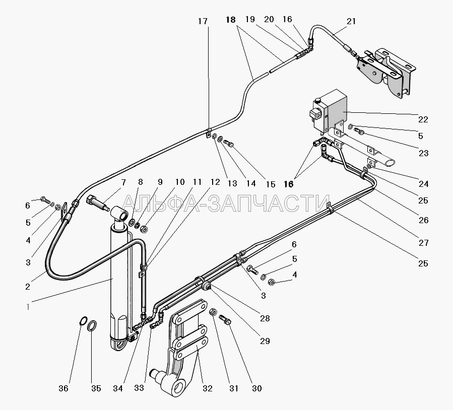 Механизм опрокидывания кабины (252155-П2 Шайба 8 пружинная) 