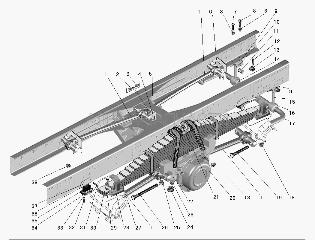 Задняя подвеска (375-2912624-01 Буфер задней подвески) 